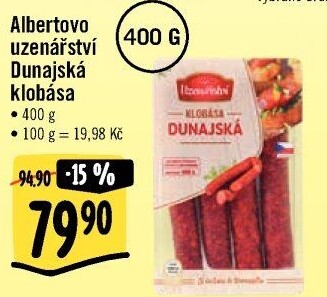 Dunajská klobása Albertovo uzenářství