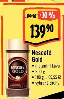Instantní kávy Nescafé Gold