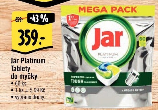 Kapsle do myčky Platinum Jar
