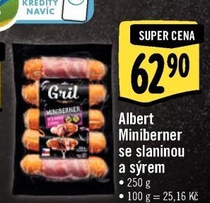 Miniberner se slaninou a sýrem Albert Gril