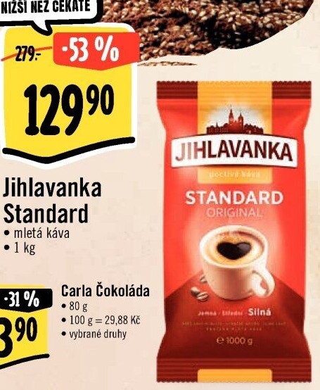 Mletá káva Standard Jihlavanka