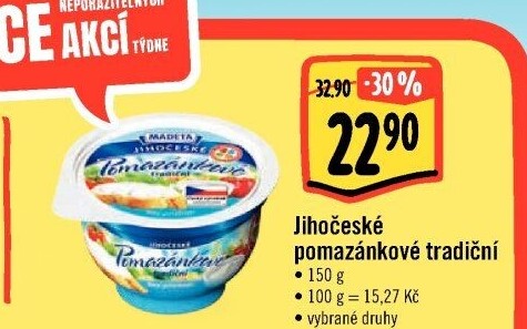 Tradiční pomazánkové Jihočeské Madeta
