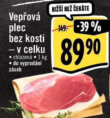 Vepřová plec bez kosti