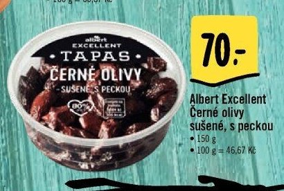 Albert Excellent Černé olivy sušené, s peckou