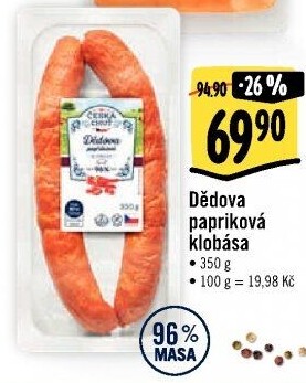 Dědova klobása papriková Česká chuť