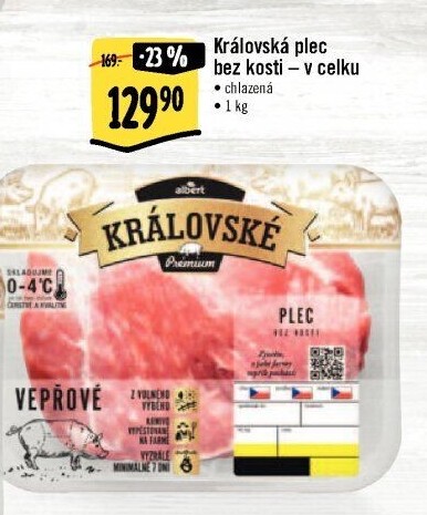 Královská vepřová plec bez kosti Albert