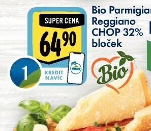 Sýr Parmigiano Reggiano bio CHOP 32%