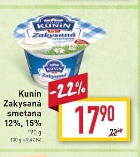 Kunín Zakysaná smetana 12%, 15% 190 g