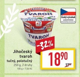 Jihočeský tvaroh tučný, polotučný 250 g