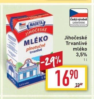 Jihočeské trvanlivé mléko 3,5%