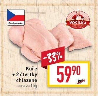 Kuře + 2 čtvrtky chlazené