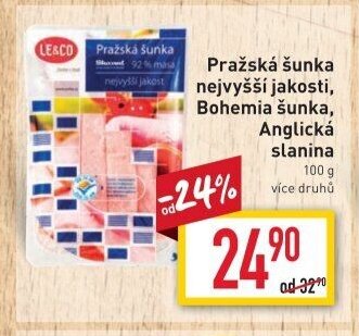 Pražská šunka nejvyšší jakosti, Bohemia šunka, Anglická slanina
