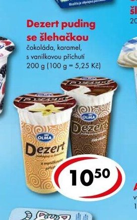 Dezert puding se šlehačkou