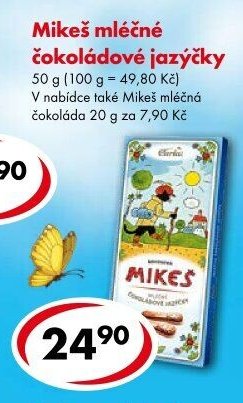 Mikeš mléčné čokoládové jazýčky