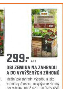 Substrát pro zahradu a vyvýšené záhony bez rašeliny OBI