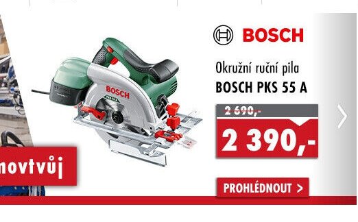 Okružní ruční pila BOSCH PKS 55 A - UNI HOBBY akcniletaky.com