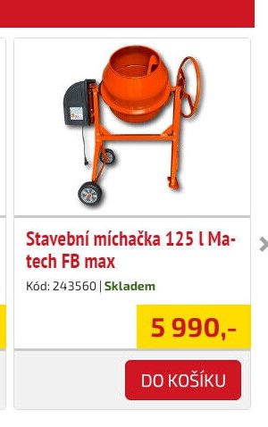 Stavební míchačka 125 l Matech FB max - UNI HOBBY akcniletaky.com