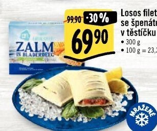 Losos se špenátem v těstíčku mražený Albert Heijn