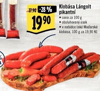 Pikantní klobása Lángolt