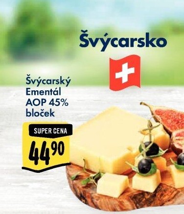 Sýr Ementál švýcarský AOP 45%