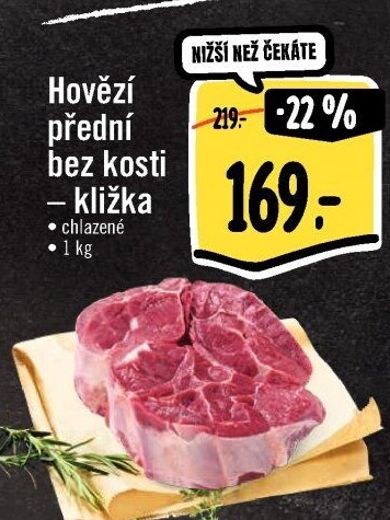 Hovězí přední bez kosti - kližka