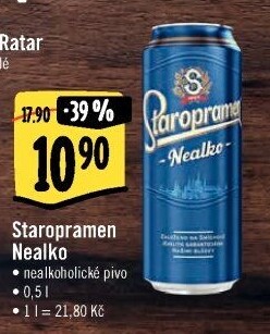 Nealkoholické pivo Staropramen