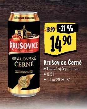 Pivo černé výčepní královské 10° Krušovice