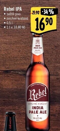 Pivo IPA Rebel Pivovar Havlíčkův Brod