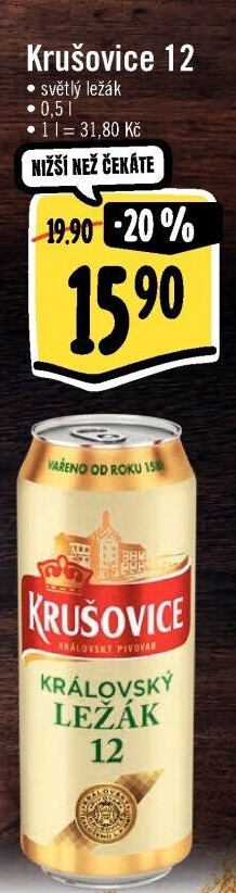 Pivo světlý ležák 12° Krušovice