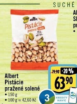 Pražené pistácie Albert