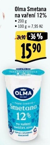 Smetana na vaření Olma 12%