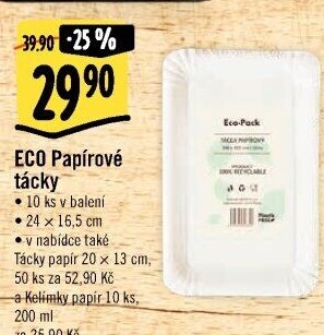 Tácky papírové EKO