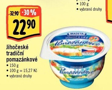 Tradiční pomazánkové Jihočeské Madeta