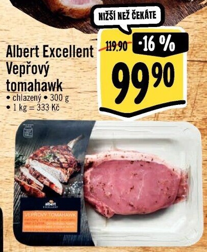 Vepřový steak tomahawk Albert Excellent
