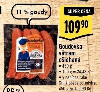 Klobása Goudovka větrem ošlehaná Láďa Grileman Kostelecké uzeniny