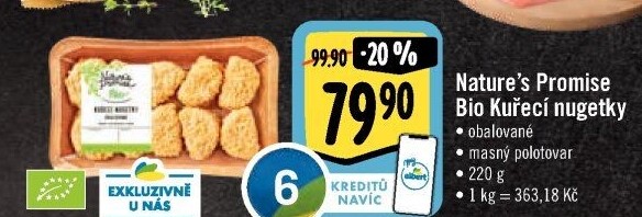 Kuřecí nugetky obalované bio Nature'