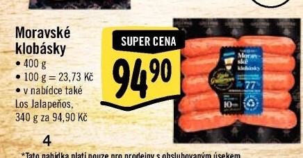 Moravské klobásky Láďa Grileman Kostelecké uzeniny