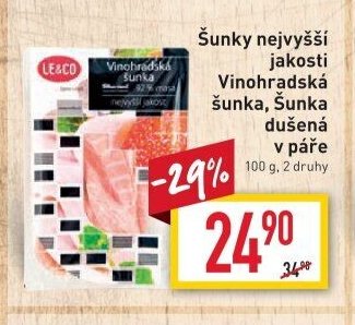 Šunky nejvyšší jakosti Vinohradská šunka, Šunka dušená v páře