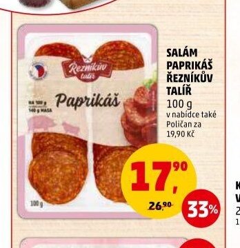 SALÁM PAPRIKÁŠ ŘEZNÍKŮV TALÍŘ