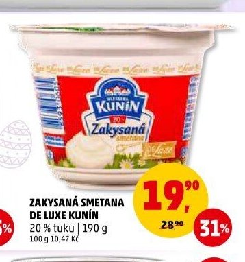 Zakysaná smetana de Luxe Kunín