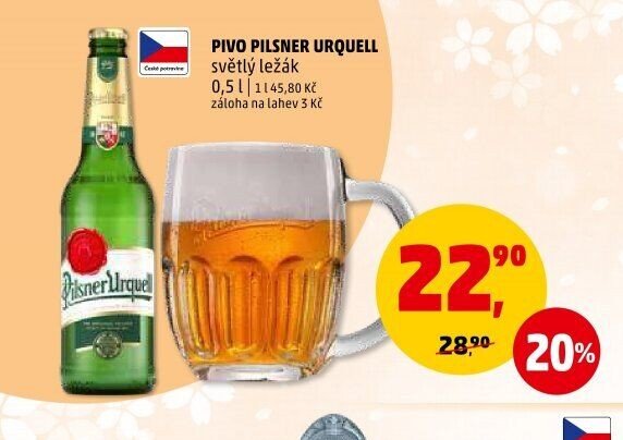 PIVO PILSNER URQUELL světlý ležák