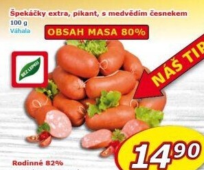 Špekáčky extra vázané Váhala