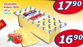 Sýr Eidam Jihočeský 30% Madeta