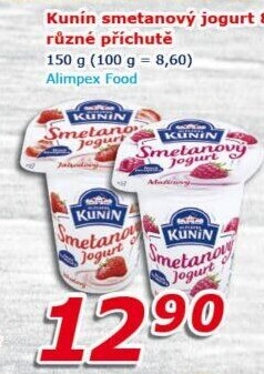 Ochucený jogurt smetanový Kunín