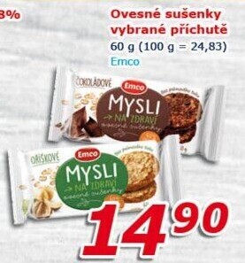 Ovesné sušenky Mysli na zdraví Emco
