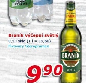 Pivo světlé výčepní 10° Braník