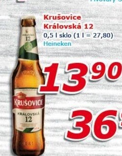 Pivo světlý ležák Královská 12° Krušovice