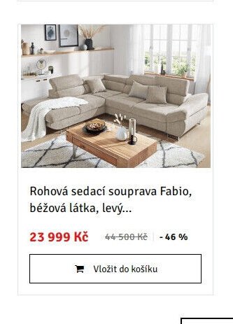 Rohová sedací souprava Fabio, béžová látka, levý... - ASKO akcniletaky.com