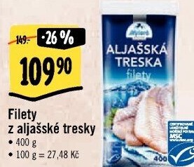 Aljašská treska filety mražená Mylord