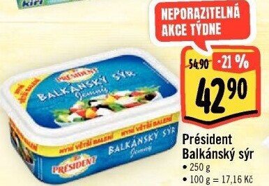 Balkánský sýr Président